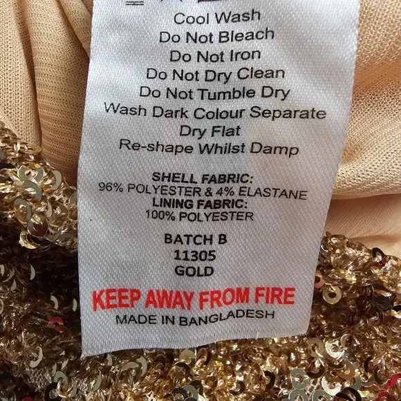 Oh Polly Sephina Gold Sequin Long Sleeve Mini Dress Sweetheart Neck Size 8 NEW - Picture 12 of 12